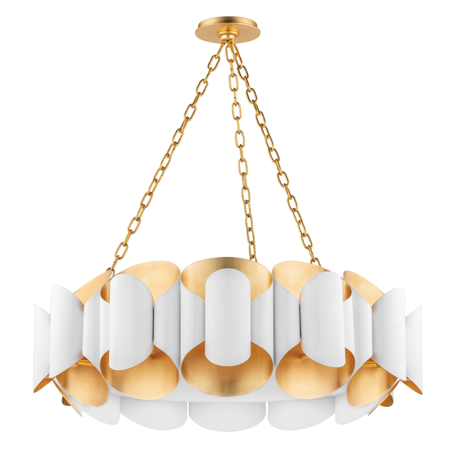 Hudson Valley Lighting Banks Gold Leaf/white 34.5W x 34.5L x 11.75H Chandelier
