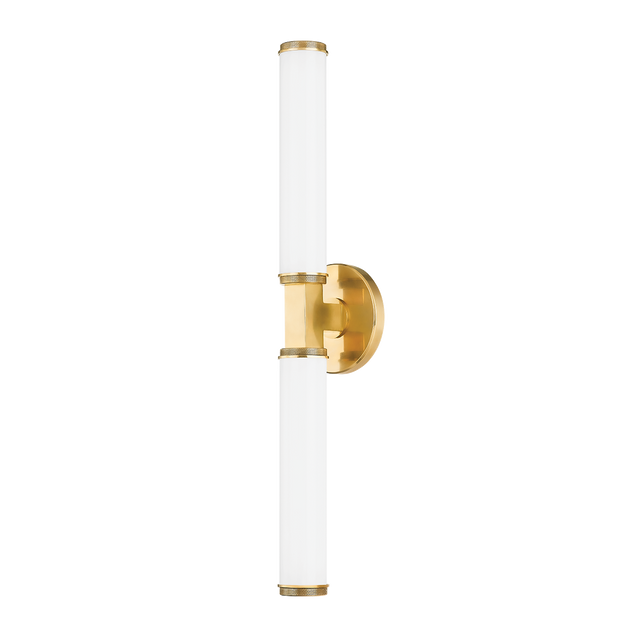 Hudson Valley Lighting Cromwell Aged Brass 4.75W x 4.75L x 22.75H Wall Sconce