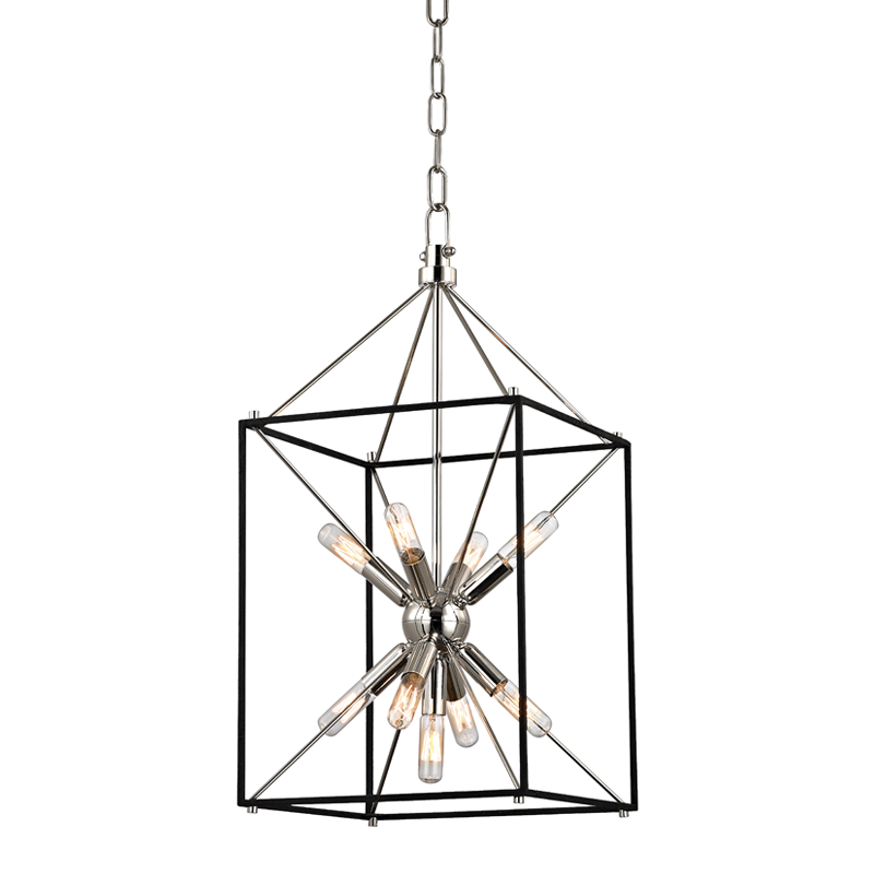 Hudson Valley Lighting Glendale Polished Nickel/black 12.25W x 12.25L x 24.75H Candleholder