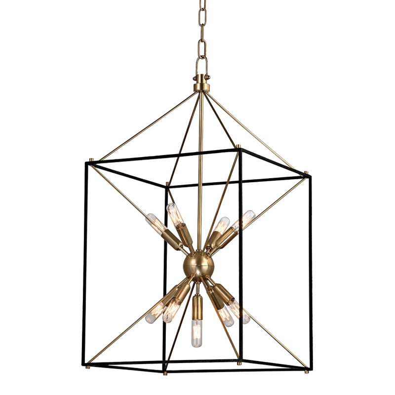 Hudson Valley Lighting Glendale Aged Brass/black 16.25W x 16.25L x 30H Candleholder