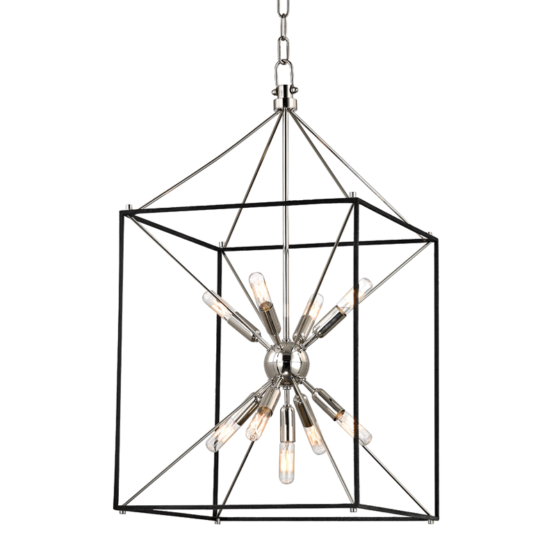 Hudson Valley Lighting Glendale Polished Nickel/black 16.25W x 16.25L x 30H Candleholder