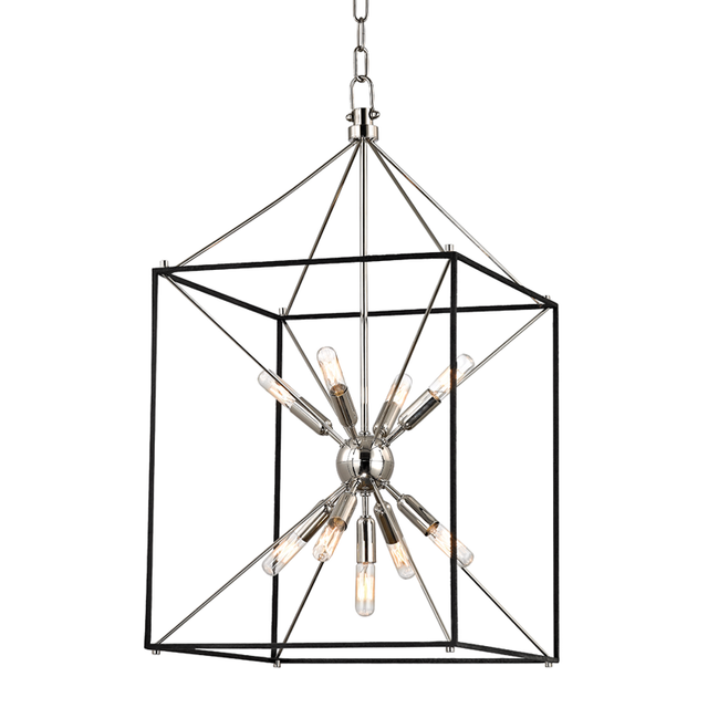 Hudson Valley Lighting Glendale Polished Nickel/black 16.25W x 16.25L x 30H Candleholder