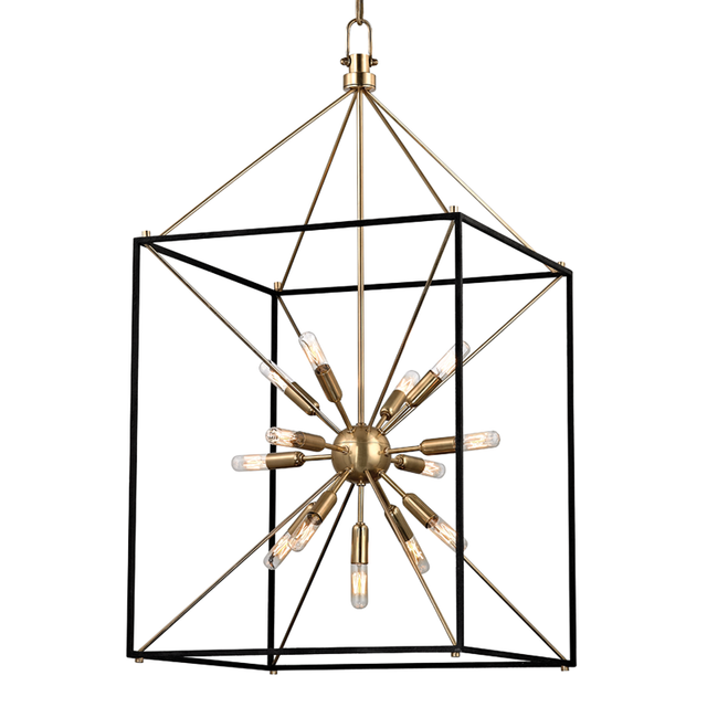 Hudson Valley Lighting Glendale Aged Brass/black 20.25W x 20.25L x 38.25H Candleholder