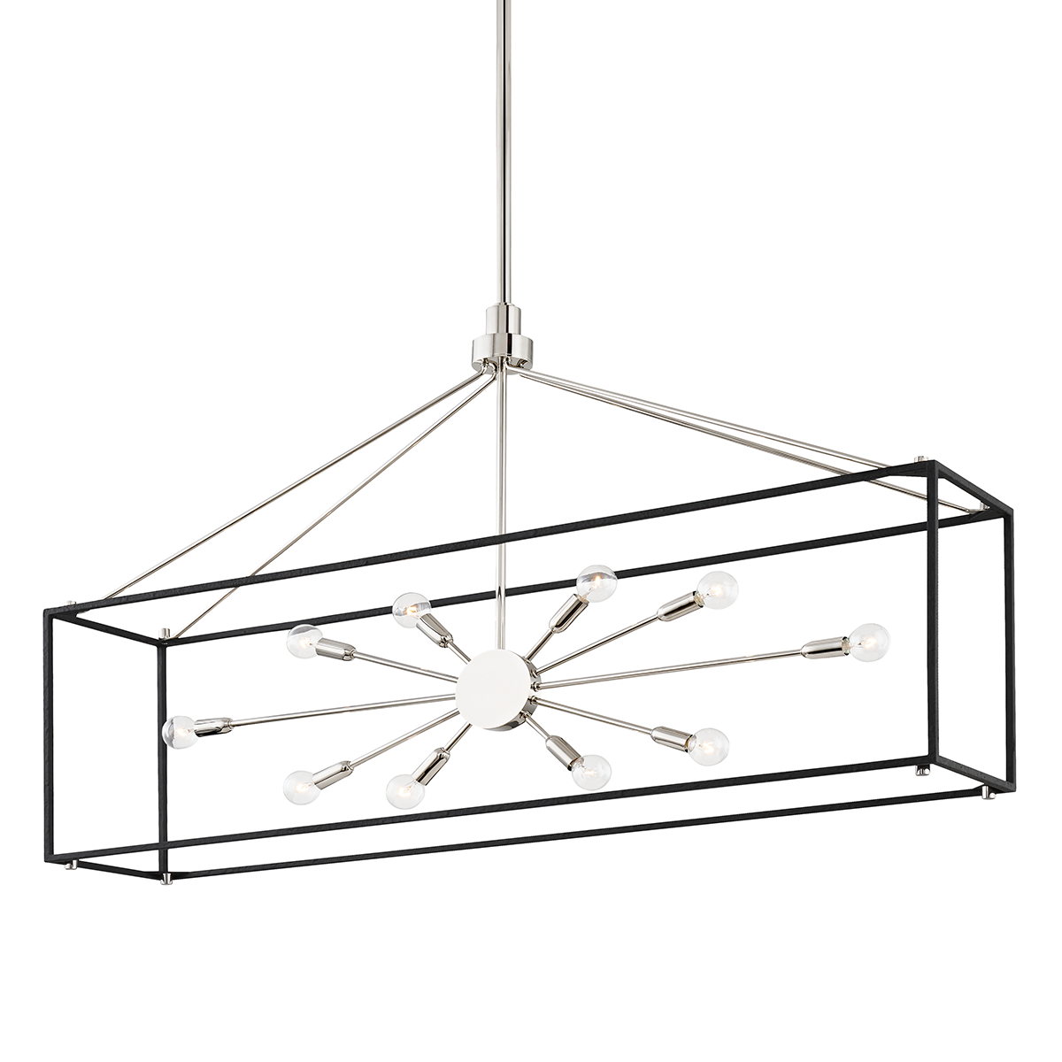 Hudson Valley Lighting Glendale Polished Nickel/black 10W x 48L x 28.32H Trim