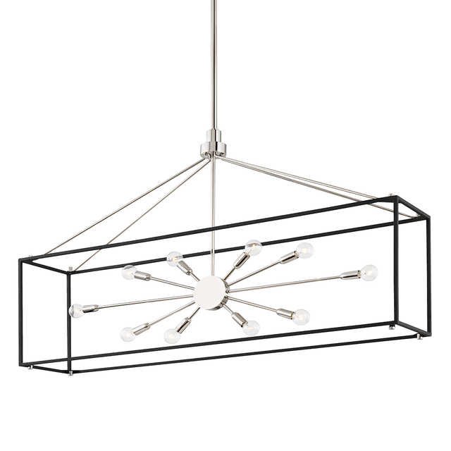 Hudson Valley Lighting Glendale Polished Nickel/black 10W x 48L x 28.32H Trim