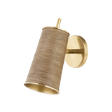 Hudson Valley Lighting Delran Aged Brass 4.75W x 4.75L x 9.75H Wall Sconce