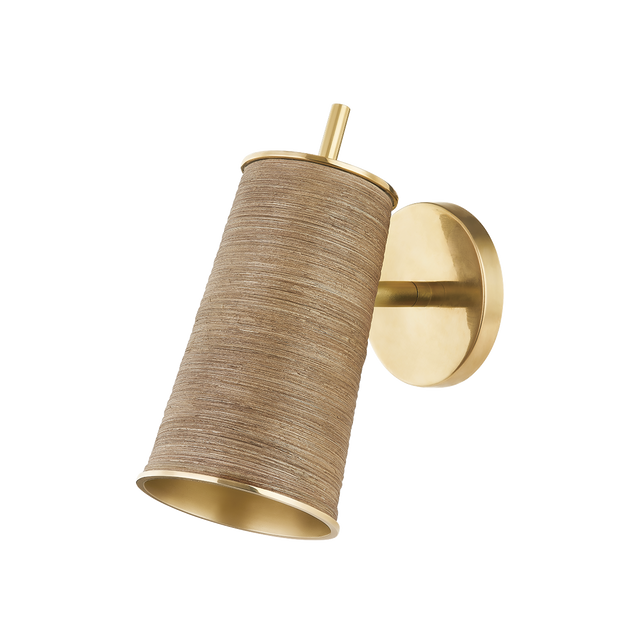 Hudson Valley Lighting Delran Aged Brass 4.75W x 4.75L x 9.75H Wall Sconce