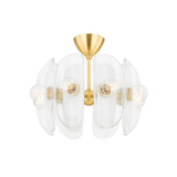 Hudson Valley Lighting Hilo Aged Brass 22W x 22L x 15.25H Semi-Flush Mount