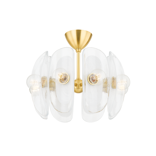 Hudson Valley Lighting Hilo Aged Brass 22W x 22L x 15.25H Semi-Flush Mount