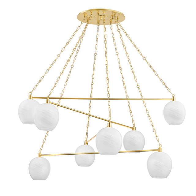 Hudson Valley Lighting Asbury Park Aged Brass 54.5W x 54.5L x 26.25H Chandelier