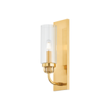 Hudson Valley Lighting HALIFAX Aged Brass 4.25W x 4.25L x 13.75H Wall Sconce