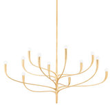 Hudson Valley Lighting Labra Vintage Gold Leaf 52.25W x 52.25L x 26.5H Chandelier