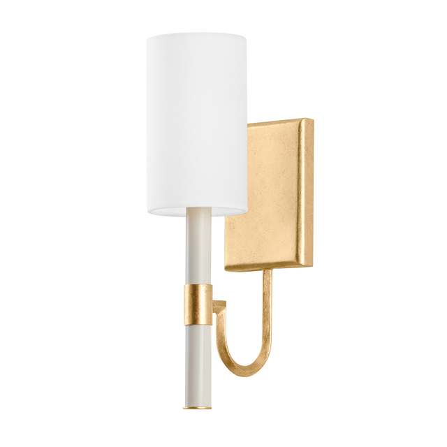 Troy Lighting Gustine Vintage Gold Leaf 4.25W x 4.25L x 13.75H Wall Sconce