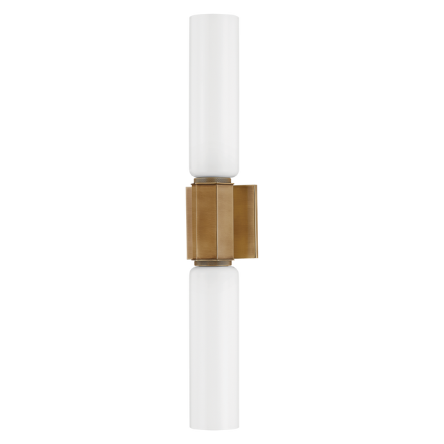 Troy Lighting Yarrow PATINA BRASS 4.75W x 4.75L x 26.5H Wall Sconce