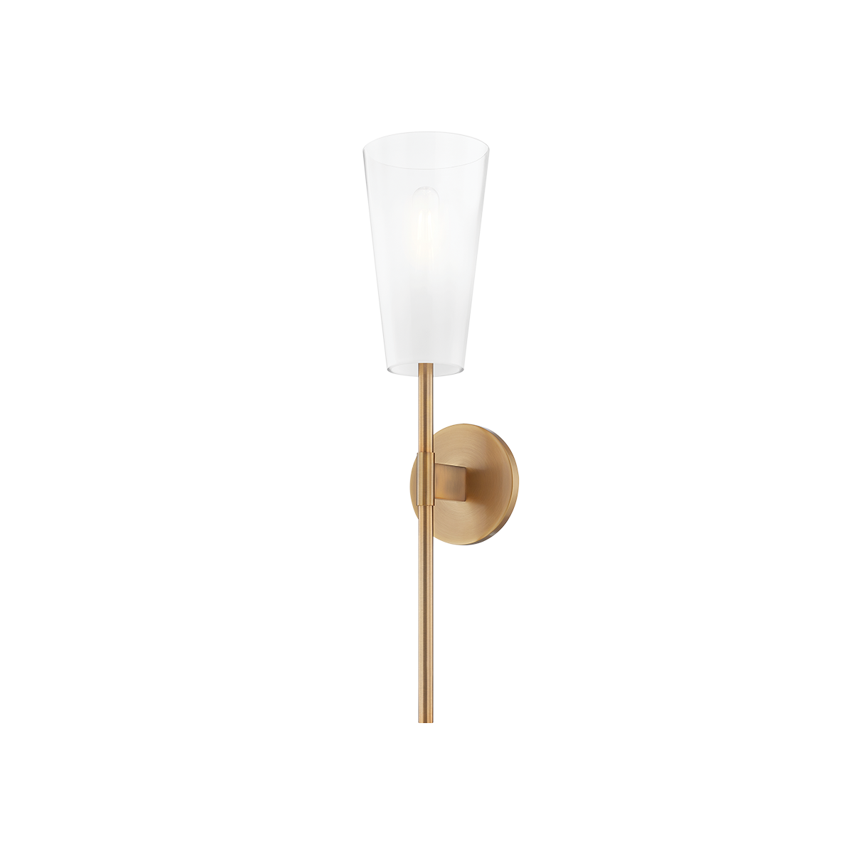 Troy Lighting Camarillo PATINA BRASS 5.25W x 5.25L x 23.5H Wall Sconce