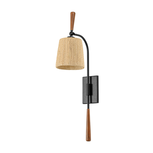 Troy Lighting Harlyn TEXTURED BLACK 6.5W x 6.5L x 28.5H Wall Sconce