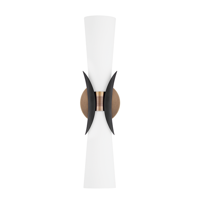 Troy Lighting Muncie PATINA BRASS/SOFT BLACK 5W x 5L x 21H Wall Sconce