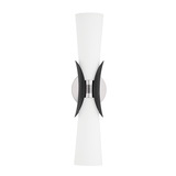 Troy Lighting Muncie Polished Nickel/Soft Black 5W x 5L x 21H Wall Sconce
