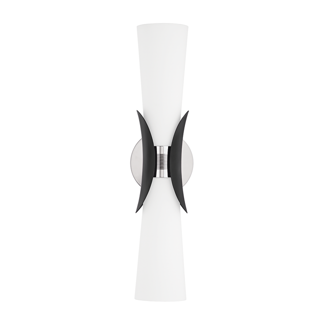 Troy Lighting Muncie Polished Nickel/Soft Black 5W x 5L x 21H Wall Sconce