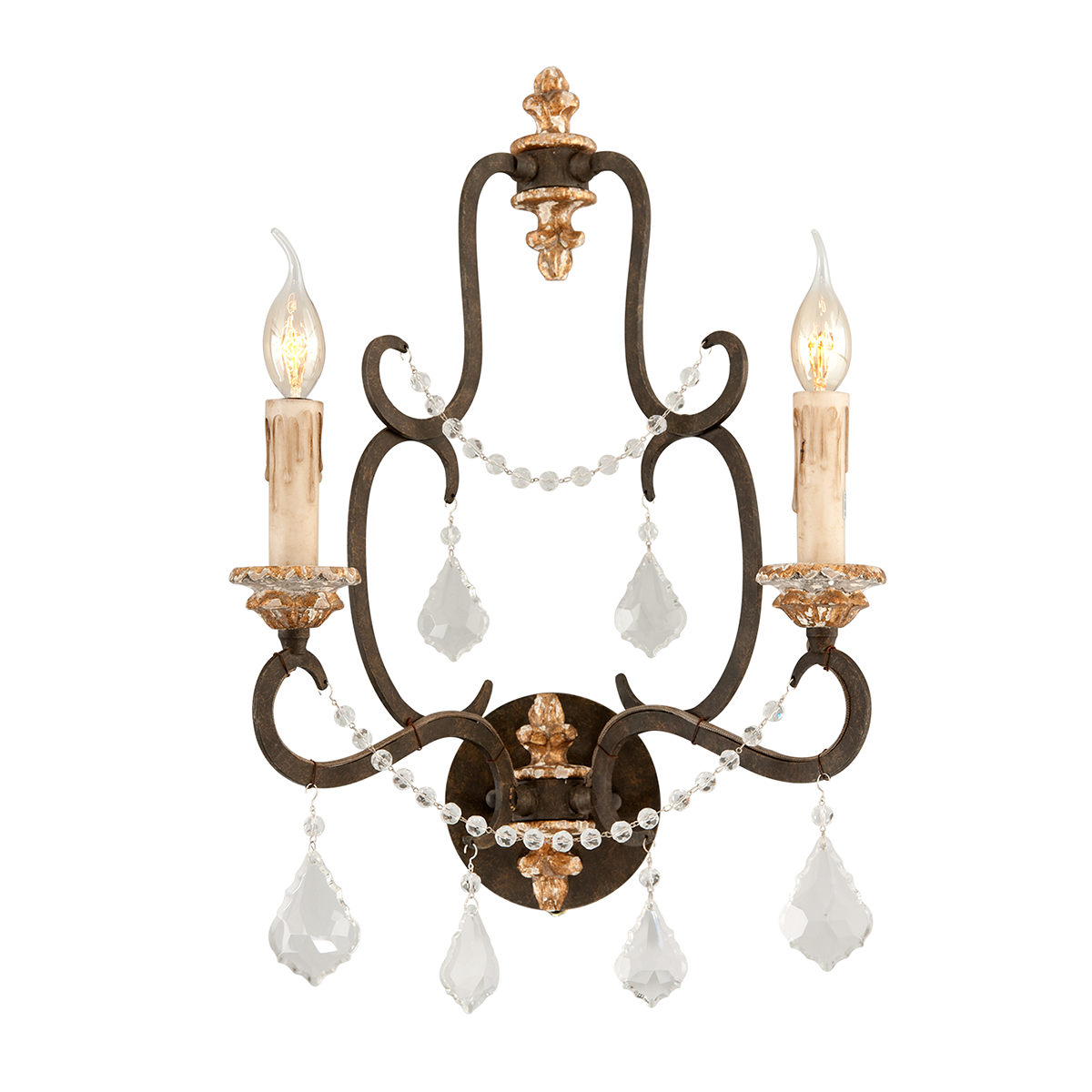 Troy Lighting Bordeaux PARISIAN BRONZE 15W x 15L x 21.5H Wall Sconce