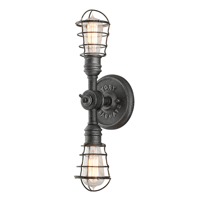 Troy Lighting Conduit AGED PEWTER 6W x 6L x 19H Wall Sconce