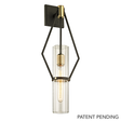 Troy Lighting Raef TEXTURED BRONZE BRUSHED BRASS 9.5W x 9.5L x 25.5H Wall Sconce