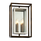Troy Lighting Morgan BRONZE/STAINLESS STEEL 10.75W x 10.75L x 17H Wall Sconce