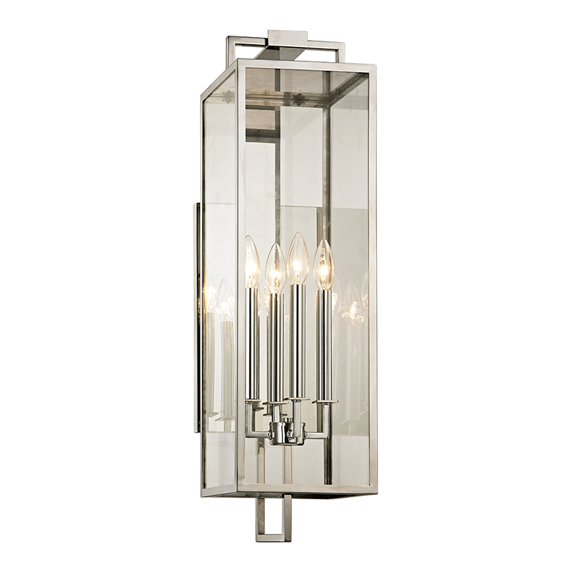 Troy Lighting Beckham POLISHED STAINLESS 8W x 28.5H Wall Sconce