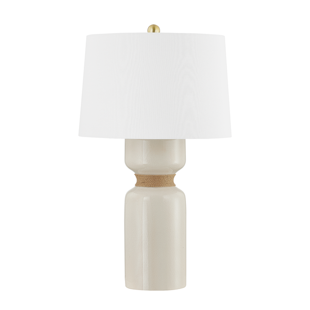 Hudson Valley Lighting Mindy AGED BRASS/CERAMIC IVORY CRACKLE 16.75W x 16.75L x 27.75H Table Lamp