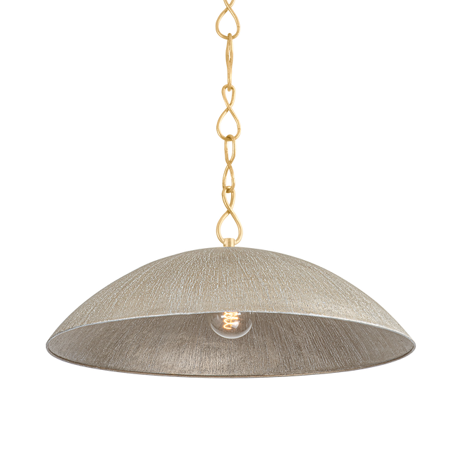 Hudson Valley Lighting EVE Vintage Gold Leaf/ Textured Warm Silver Leaf 24W x 24L x 9.75H Pendant