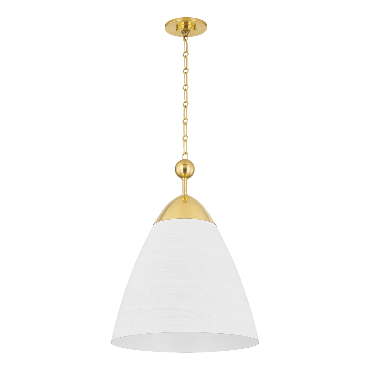 Hudson Valley Lighting BRONSON Aged Brass/white Plaster 19.25W x 19.25L x 25.75H Pendant
