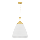 Hudson Valley Lighting BRONSON Aged Brass/white Plaster 19.25W x 19.25L x 25.75H Pendant