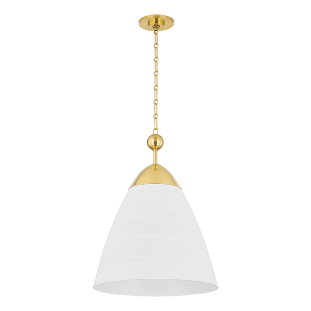 Hudson Valley Lighting BRONSON Aged Brass/white Plaster 19.25W x 19.25L x 25.75H Pendant