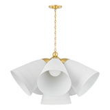 Hudson Valley Lighting BRONSON Aged Brass/white Plaster 37.5W x 37.5L x 23.25H Chandelier