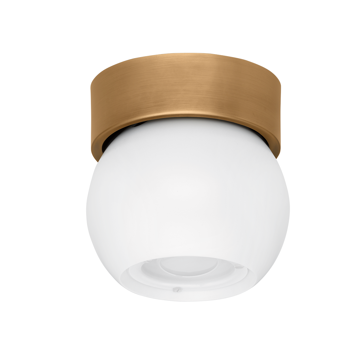 Troy Lighting Odin PATINA BRASS AND SOFT WHITE 5.5W x 5.5L x 5.5H Flush Mount