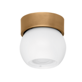 Troy Lighting Odin PATINA BRASS AND SOFT WHITE 5.5W x 5.5L x 5.5H Flush Mount