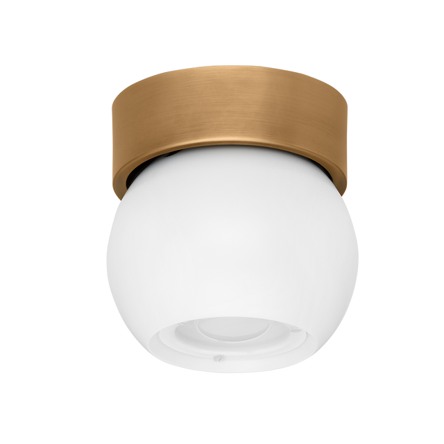 Troy Lighting Odin PATINA BRASS AND SOFT WHITE 5.5W x 5.5L x 5.5H Flush Mount