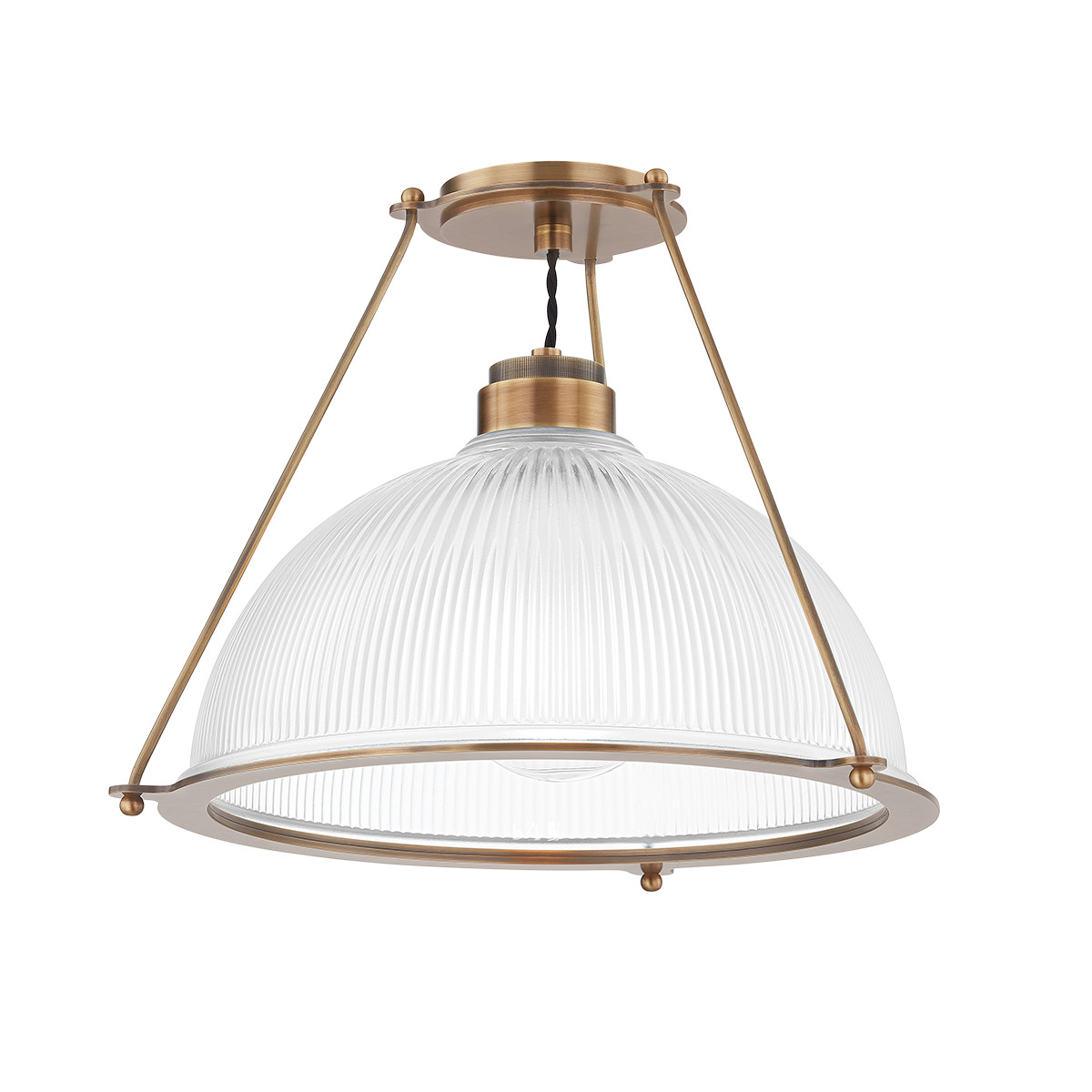 Troy Lighting Glint PATINA BRASS 17.75W x 17.75L x 13H Semi-Flush Mount
