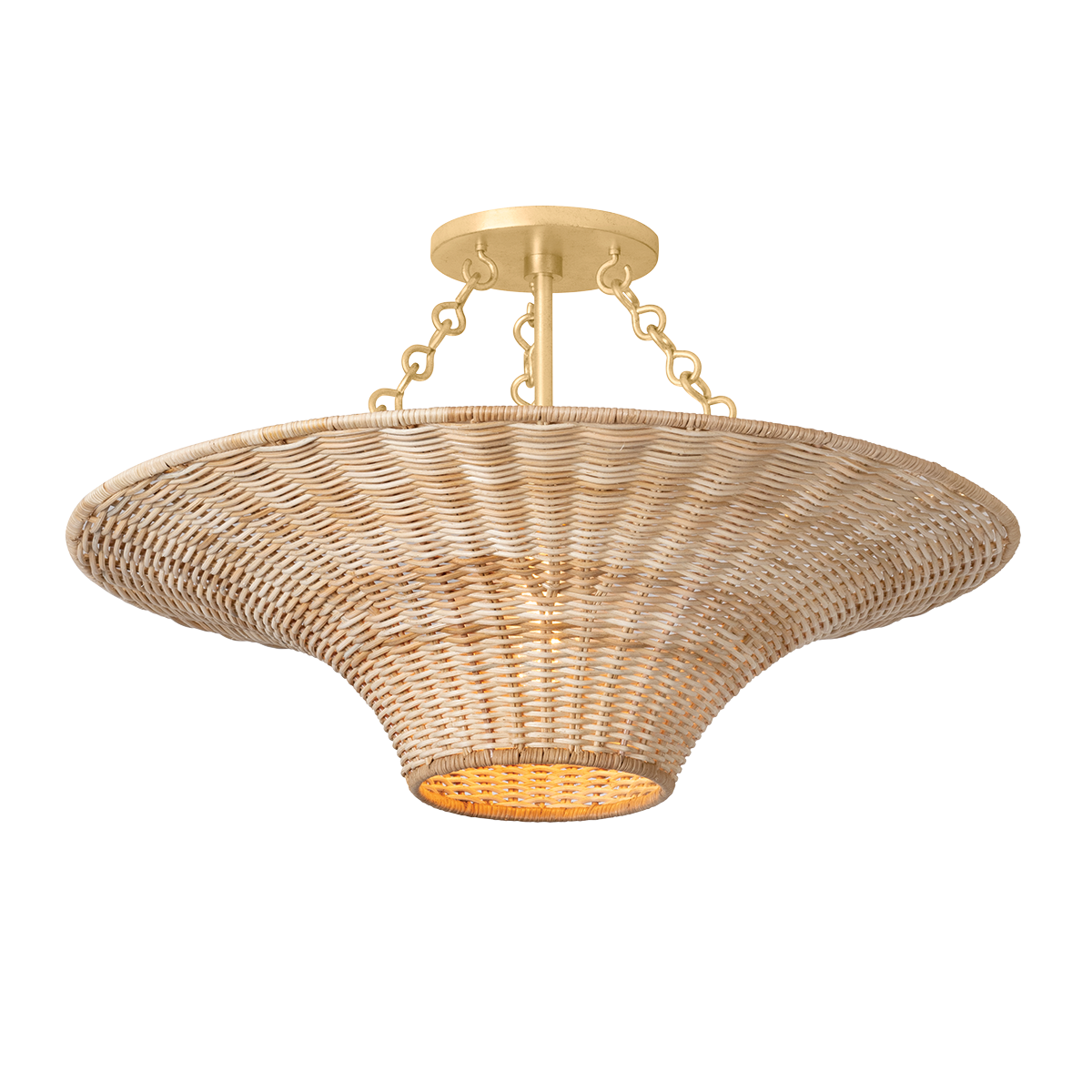 Troy Lighting Ketan VINTAGE GOLD LEAF 24.5W x 24.5L x 14.25H Semi-Flush Mount