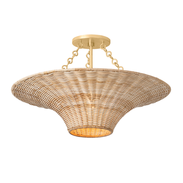 Troy Lighting Ketan VINTAGE GOLD LEAF 24.5W x 24.5L x 14.25H Semi-Flush Mount