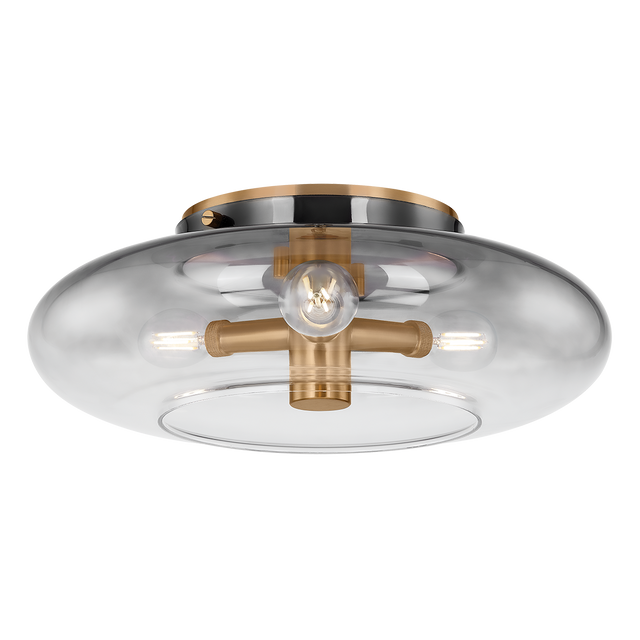 Troy Lighting Gunner PATINA BRASS 15W x 15L x 5.25H Flush Mount