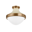 Troy Lighting Maxton PATINA BRASS AND SOFT SAND 13.5W x 13.5L x 12.25H Flush Mount