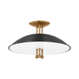 Troy Lighting Larkin PATINA BRASS/SOFT BLACK 16W x 16L x 8.75H Semi-Flush Mount