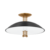 Troy Lighting Larkin PATINA BRASS/SOFT BLACK 16W x 16L x 8.75H Semi-Flush Mount
