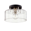 Troy Lighting Bergamot Station TEXTURED BLACK & POLISH NICKEL 12.25W x 12.25L x 8H Semi-Flush Mount