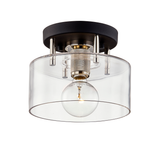 Troy Lighting Bergamot Station TEXTURED BLACK & POLISH NICKEL 8.5W x 8.5L x 6.75H Semi-Flush Mount