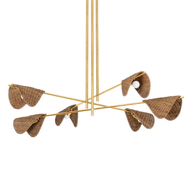 Troy Lighting Barnaby VINTAGE GOLD LEAF 60W x 60L x 14.75H Chandelier