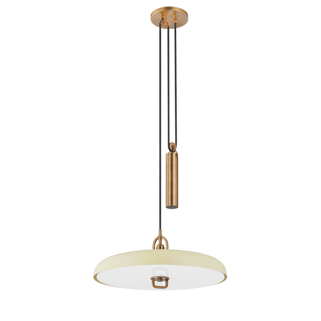 Troy Lighting Plummet PATINA BRASS AND SOFT SAND 18W x 18L x 8H Pendant