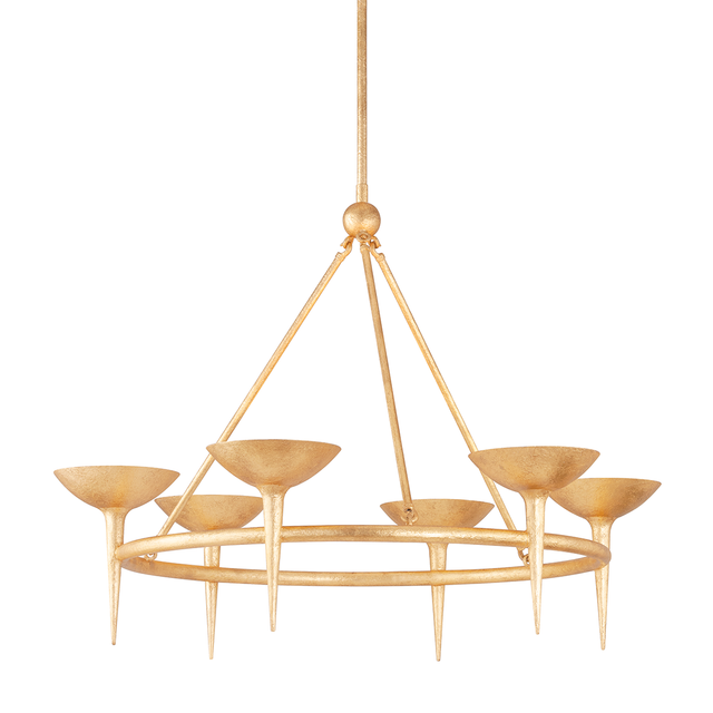 Troy Lighting Cecilia VINTAGE GOLD LEAF 40W x 40L x 30H Chandelier