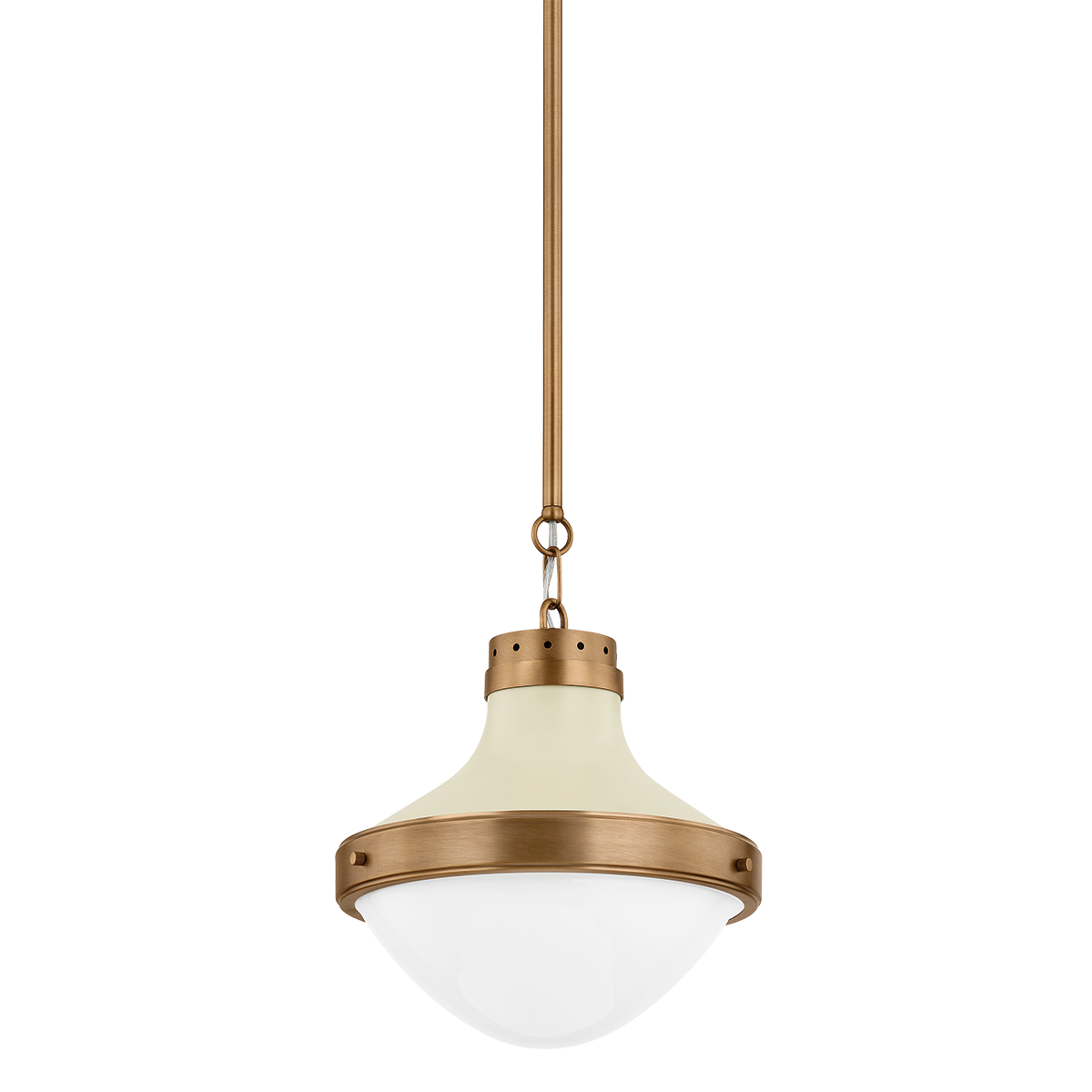 Troy Lighting Maxton PATINA BRASS AND SOFT SAND 13.5W x 13.5L x 13.75H Pendant